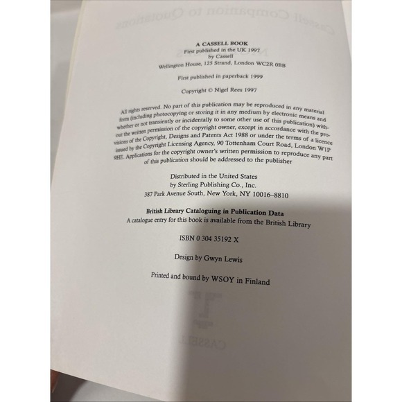 Cassell Companion to Quotations [Paperback] [2000] Rees, Ni - Picture 4 of 4